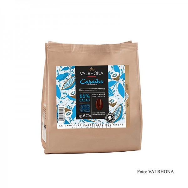 Valrhona - Pur Caraibe Grand Cru dunkle Couverture Callets 66% Kakao