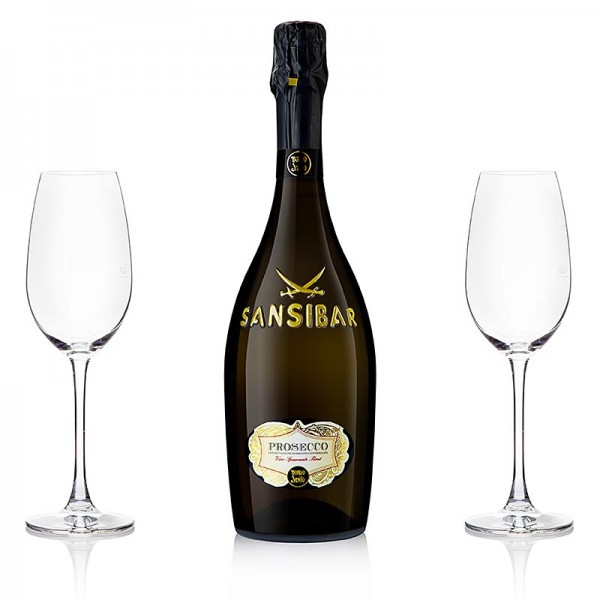 Sansibar - Sansibar´s Best San Simone Prosecco Brut 0.75l + 2 Riedel Champagnergläser
