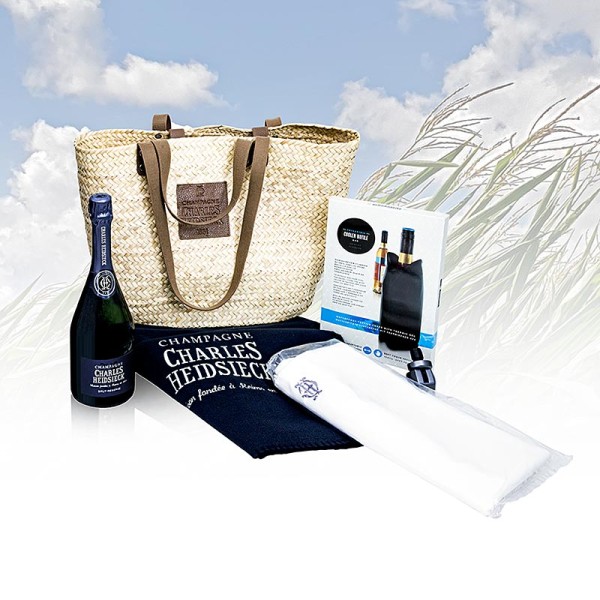 Charles Heidsieck - Champagner Charles Heidsieck Picknick Set 1 Flasche + Korb & Zubehör