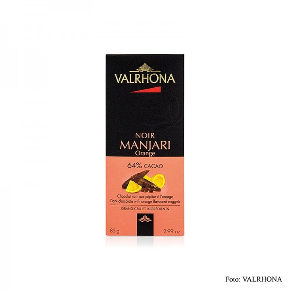 Valrhona - Manjari - Bitterschokolade mit Orangenstückchen 64% Kakao Madagaskar