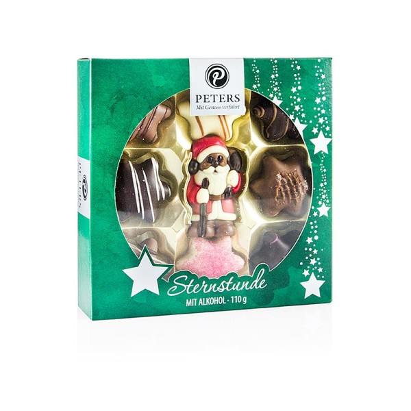 Peters - Weihnachts Pralinen - Sternstunde grün mit Alkohol 9 Stück Peters