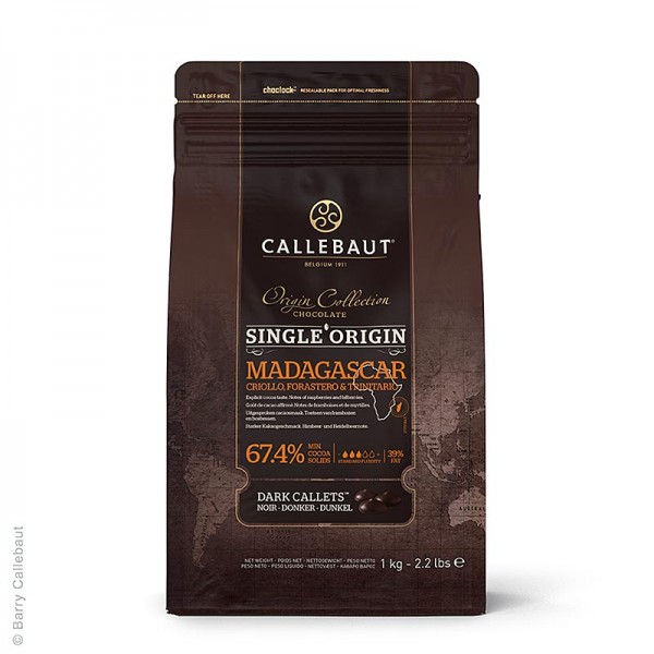 Callebaut - Origine Madagascar dunkle Couverture Callets 67.4% Kakao