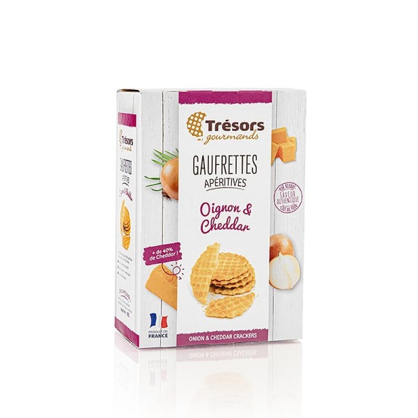 Barsnack Tresors - Barsnack Trésors- franz. Mini-Waffeln mit Zwiebel und Cheddar Käse