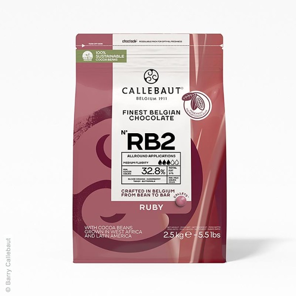 Callebaut - Ruby RB2 - Rosa Schokolade (32.8%) Callets Couverture Callebaut