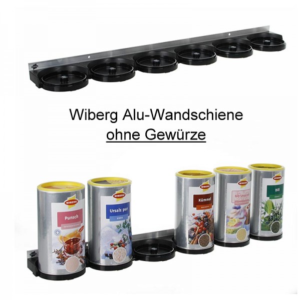 Wiberg - Alu-Wandschiene für 6 Wiberg-Dosen mit Magneten