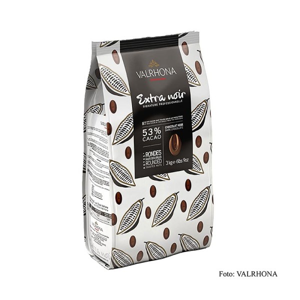 Valrhona - Extra Noir dunkle Couverture Callets 53% Kakao