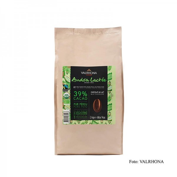 Valrhona - Valrhona Andoa Lactée Couverture Vollmilch Callets 39% Kakao BIO