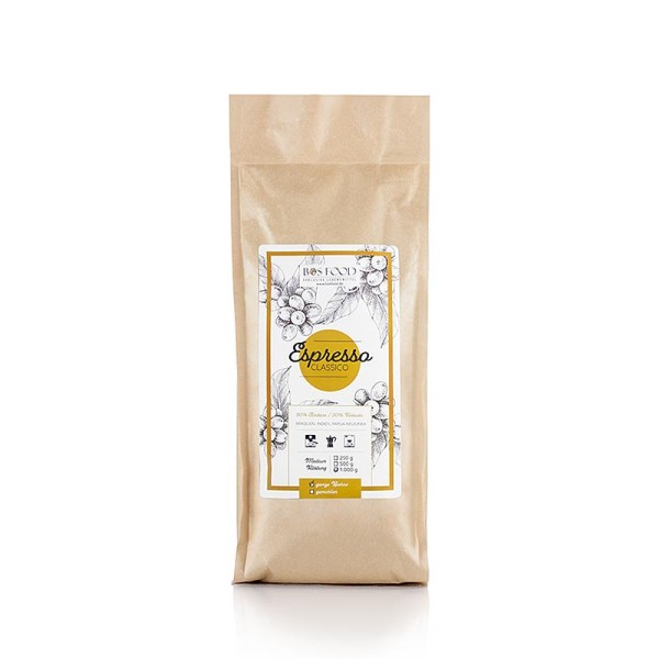 Bos Food - BOS FOOD - Espresso Classico Kaffee Blend mit 20% Robusta ganze Bohnen